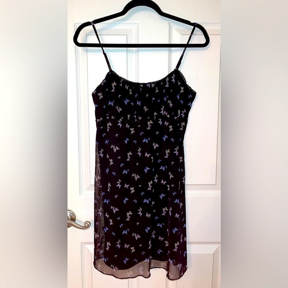 Aeropostale Black Butterfly Mini  Dress Large - Picture 1 of 4